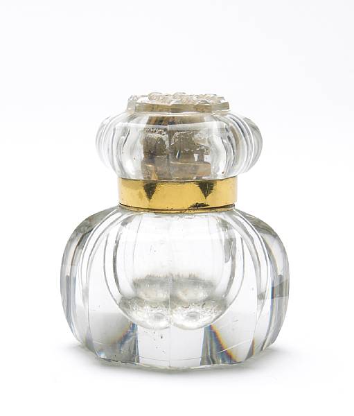 Appraisal: A cut crystal inkwell converted to a lighter height in