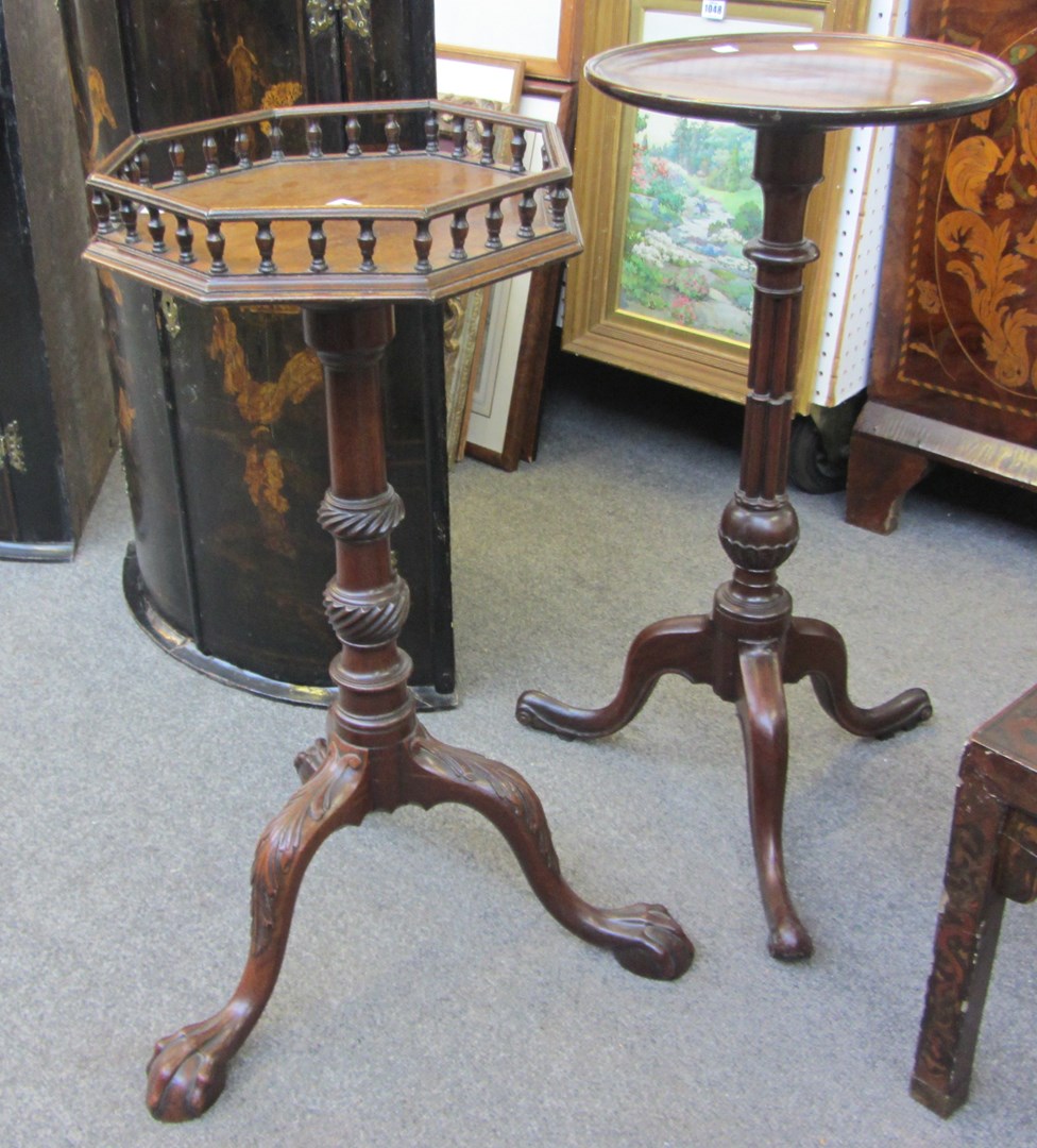 Appraisal: An early th century and later galleried octagonal occasional table