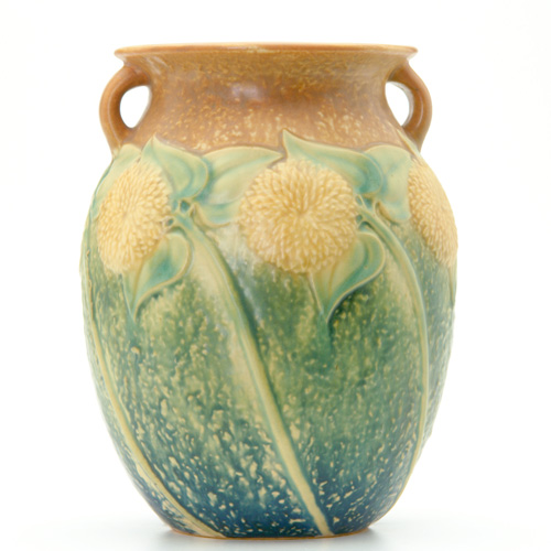 Appraisal: ROSEVILLE Sunflower bulbous vase Unmarked x