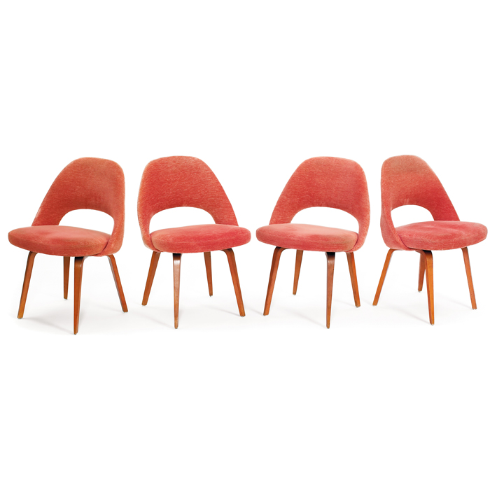 Appraisal: Eero Saarinen side chairs four by Knoll s upholstered molded