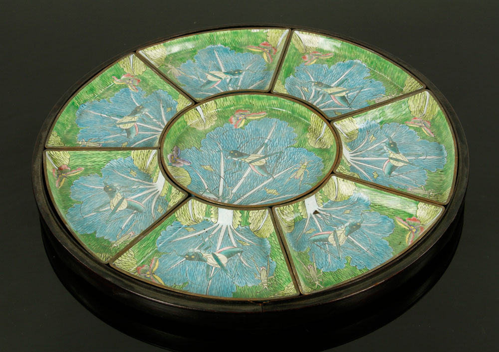 Appraisal: - th C Chinese Enameled Condiment Set Early th century