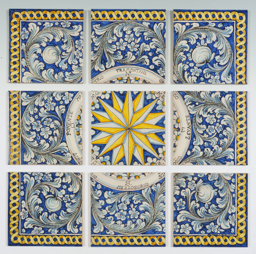 Appraisal: SET OF ITALIAN FAIENCE TILES When pieced together the scene