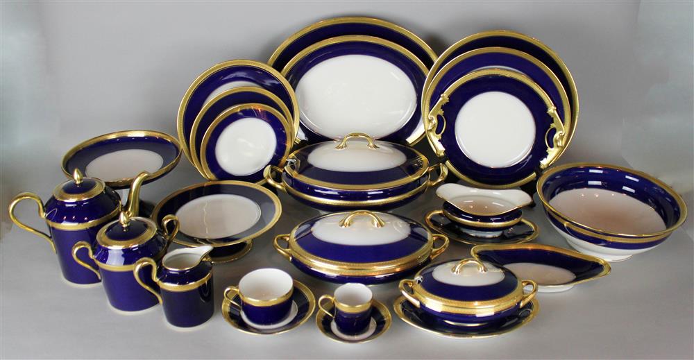 Appraisal: BERNARDAUD COBALT BLUE DINNER SERVICE TO BE COUNTED to include