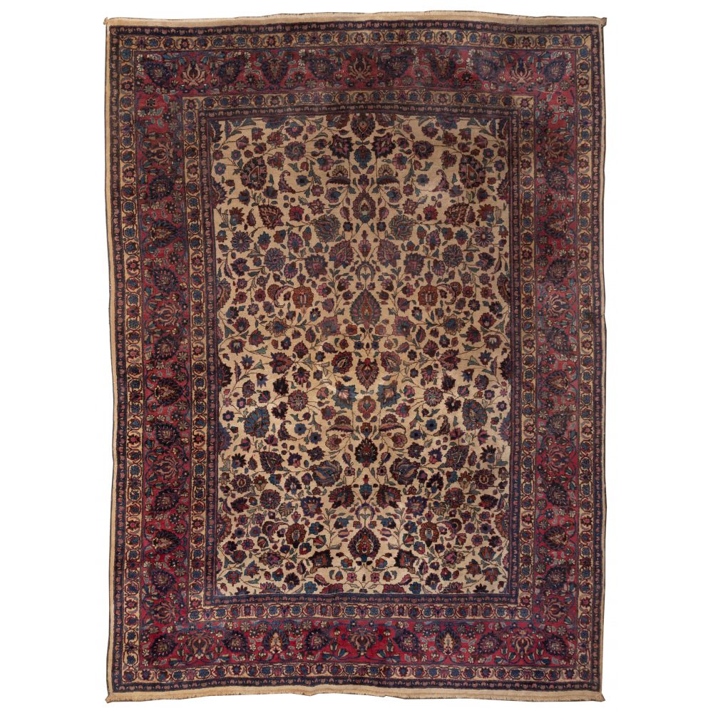 Appraisal: PERSIAN ROOM SIZE WOOL RUGHandwoven in an abstract floral motif