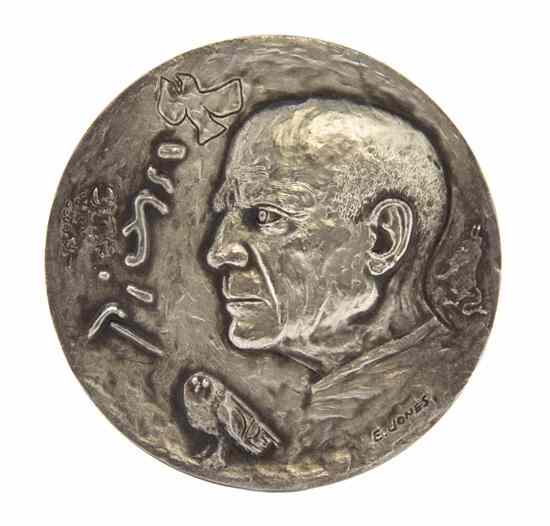 Appraisal: An American Silver Portrait Medallion Elizabeth Jones depicting Pablo Picasso