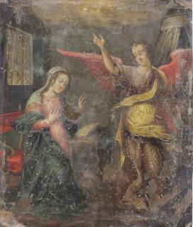 Appraisal: th th C Oil on Copper The Annunciation From a