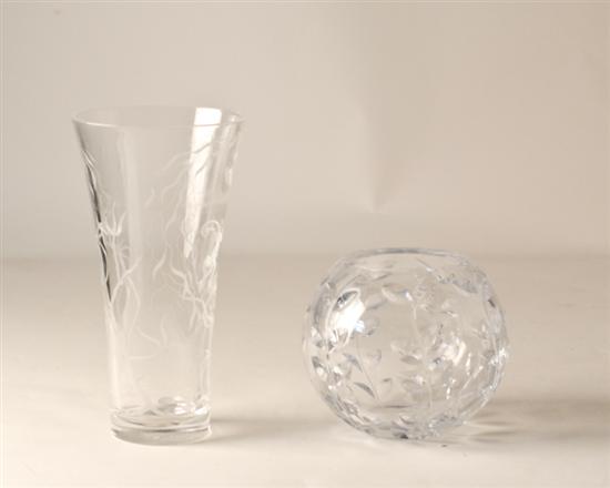 Appraisal: Two Cut Glass Vases one a large globular vase with