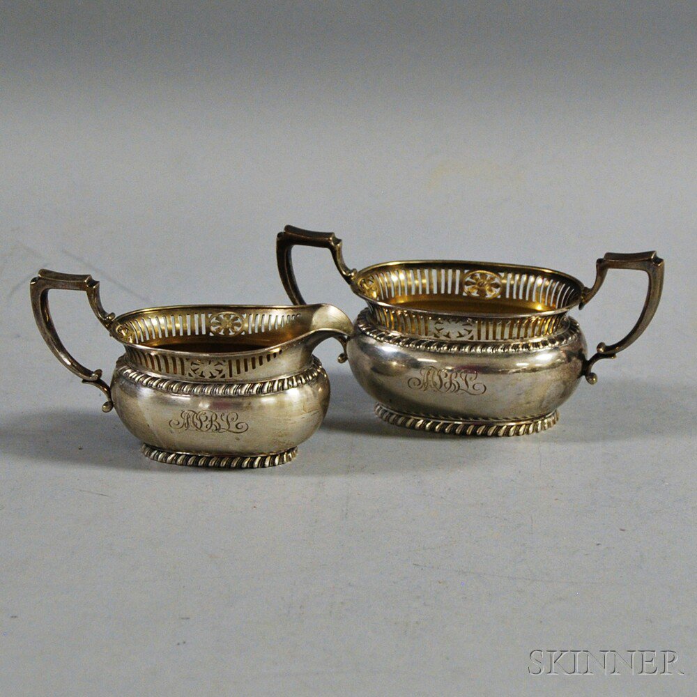 Appraisal: Durgin Sterling Silver Creamer and Sugar late th early th