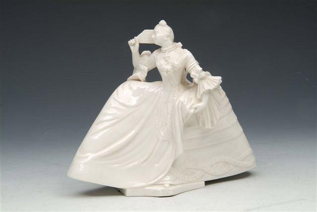 Appraisal: A HOCHST WHITE GLAZED PORCELAIN MODEL of a lady in