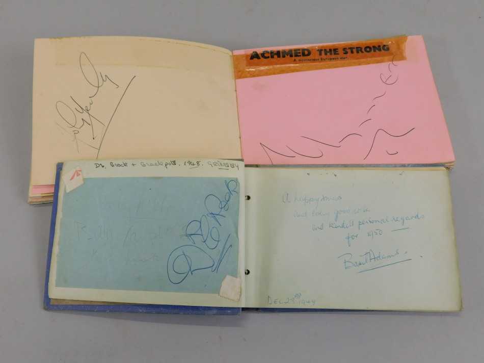 Appraisal: Two autograph albums to include Grimsby Town Football Club entertainers