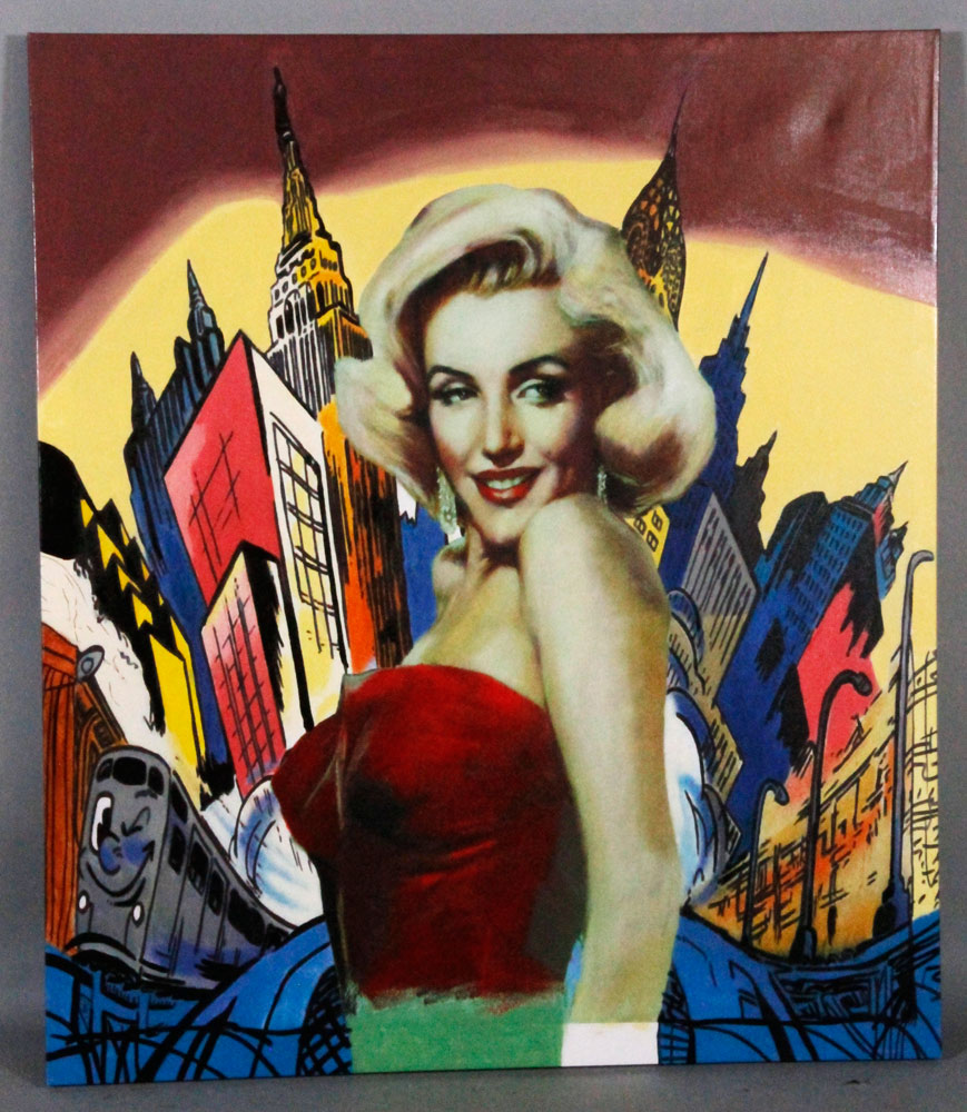 Appraisal: A - Kaufman Marilyn Oil and Silkscreen on Canvas Steve