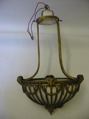 Appraisal: A GILT BRASS LIGHT PENDANT early th century in Neoclassical