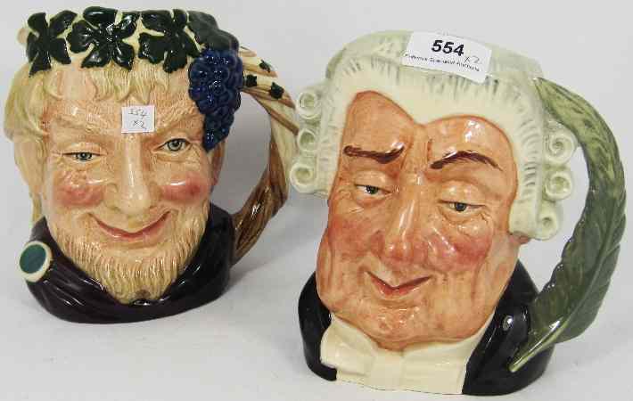 Appraisal: Royal Doulton Large Character Jugs Bacchus D And The Lawyer