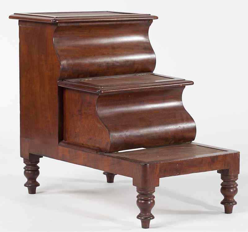 Appraisal: William IV Bedroom Stepscirca mahogany and flame mahogany veneers consisting