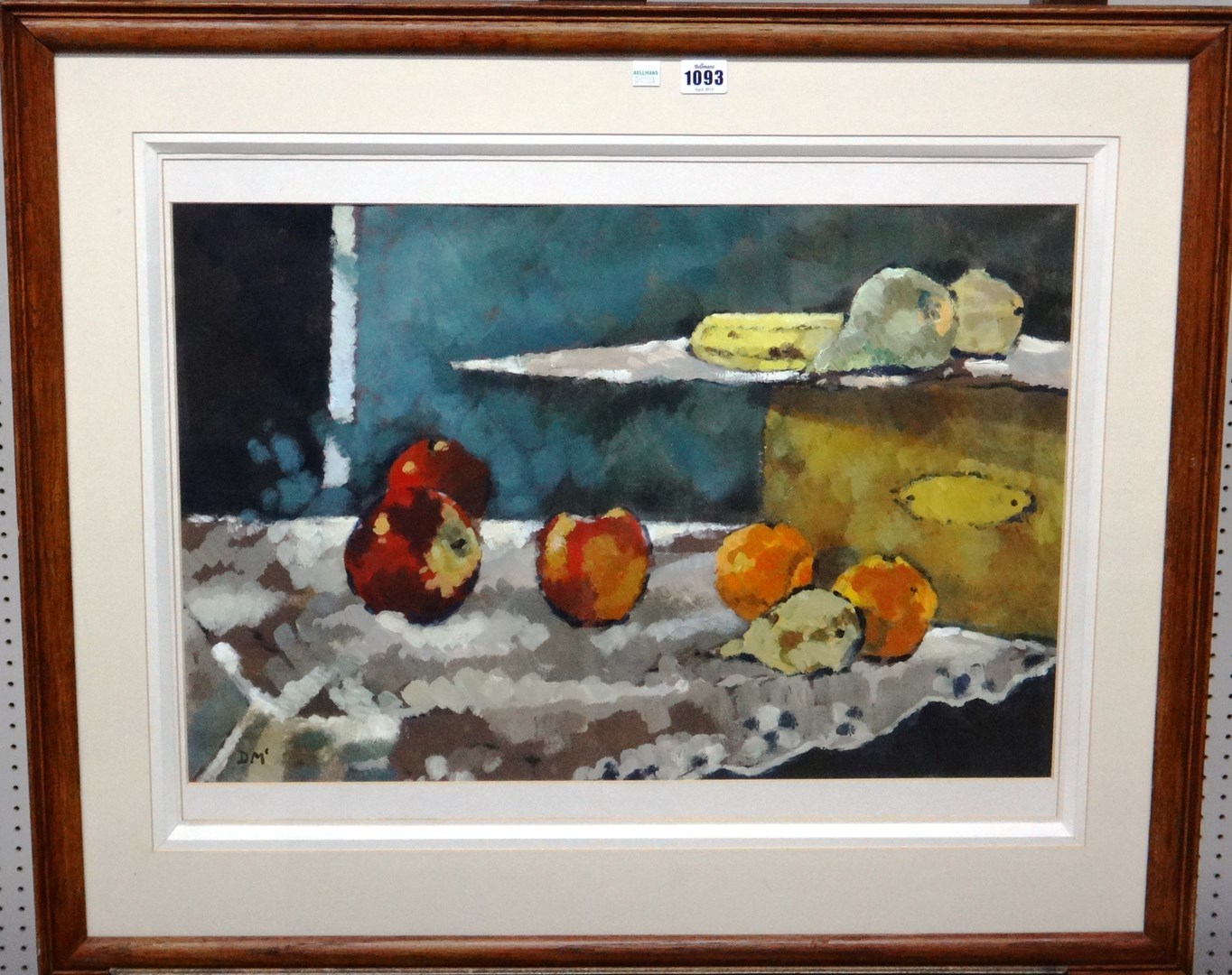 Appraisal: Donald McIntyre - Still life oil on paper signed with