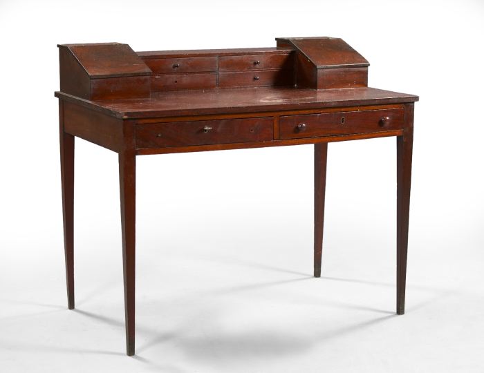 Appraisal: American Federal-Style Mahogany Desk early th century the top with