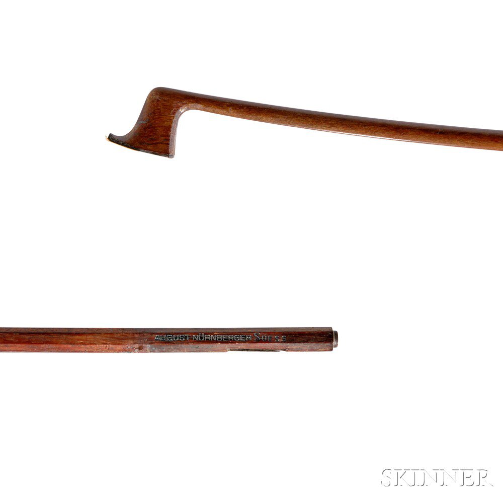 Appraisal: German Pernambuco Violin Bow Stick the round stick stamped AUGUST