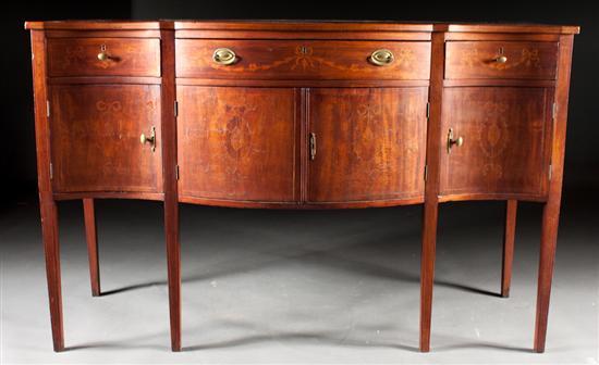 Appraisal: Federal walnut serpentine-front sideboard Mid-Atlantic States early th century with