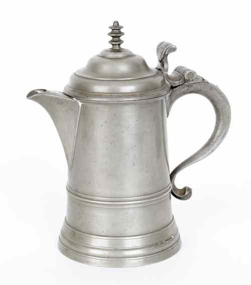 Appraisal: Hartford Connecticut pewter flagon ca bearing the touch of Thomas