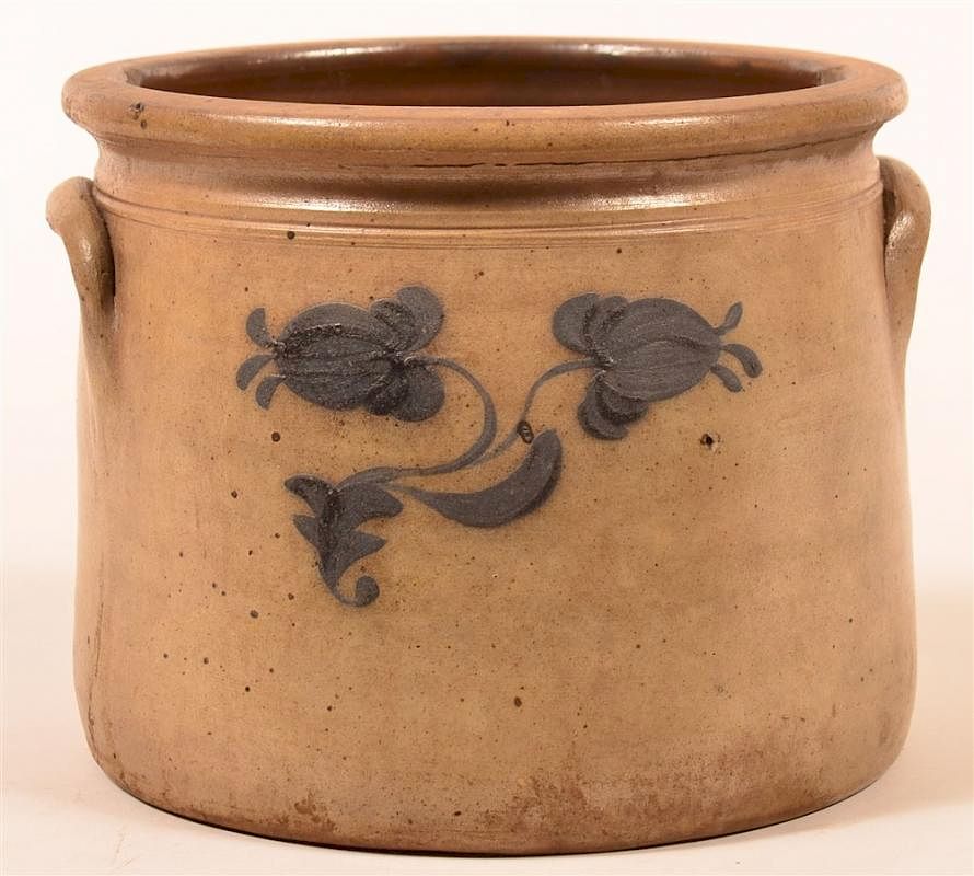 Appraisal: Unsigned th Century Stoneware Pottery Crock Unsigned th Century Stoneware