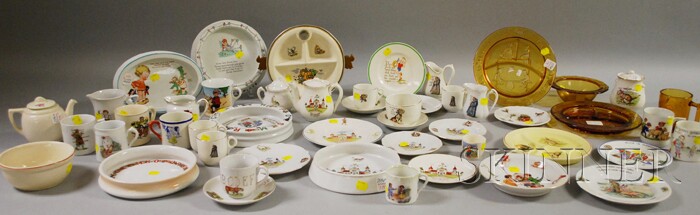 Appraisal: Collection of Child's Nursery Rhyme-decorated Ceramic and Glass Tableware Items