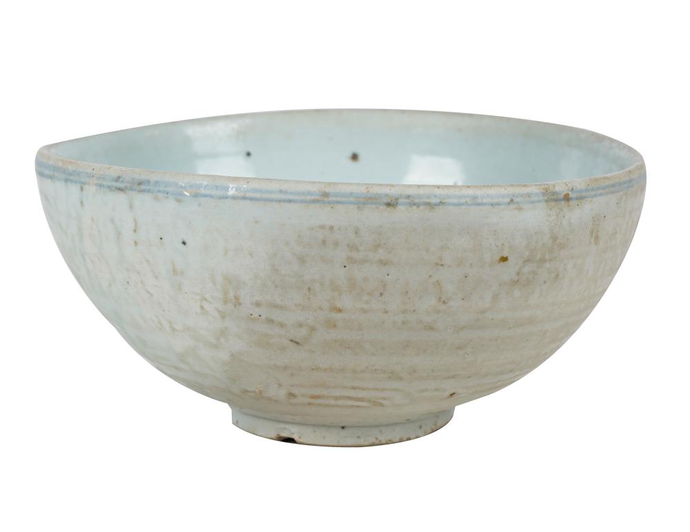 Appraisal: KOREAN BLUE WHITE CERAMIC BOWLCondition chips to bottom of rim