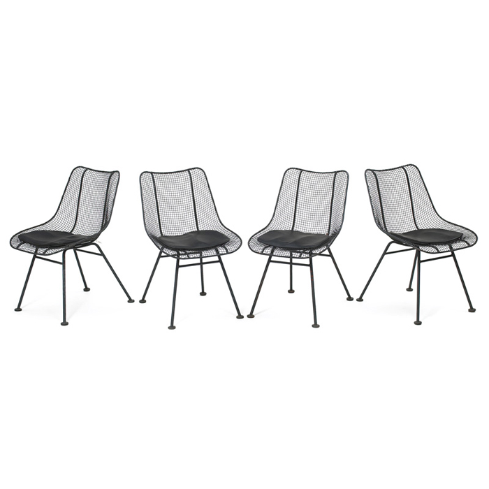 Appraisal: Russell Woodard Sculptura dining chairs set of four s black