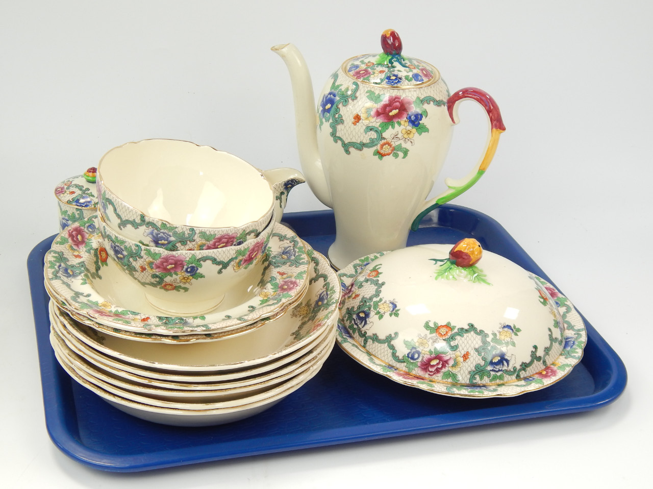 Appraisal: A Booths Floradora pattern dinner tea and coffee service including