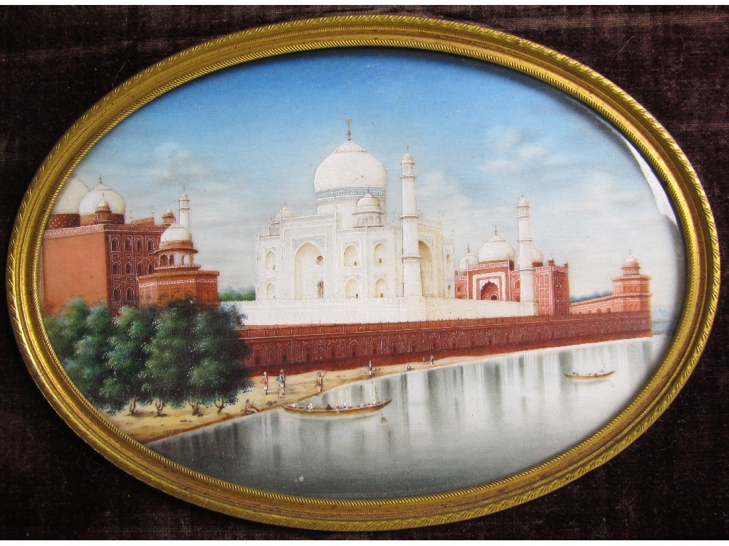 Appraisal: ANGLO INDIAN SCHOOL TAJ MAHAL SEEN FROM THE BANKS OF