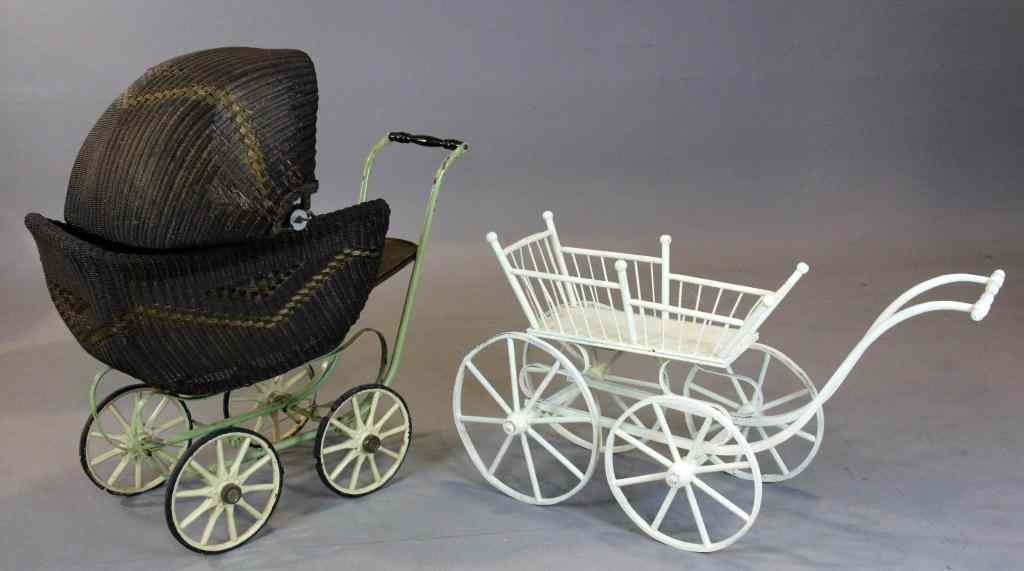 Appraisal: Early American Baby Buggy and CartTo include a green painted