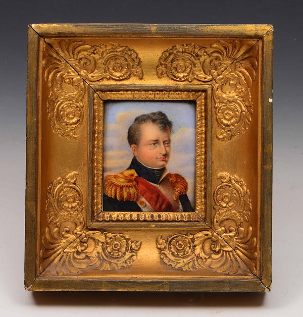 Appraisal: th Century Continental SchoolA miniature portrait on porcelain of the