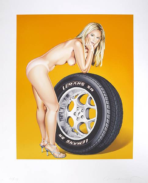 Appraisal: Mel Ramos American born Tyra Tyre Lithograph in colors on