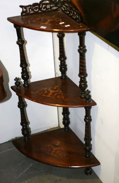 Appraisal: A th century whatnot with three tiers each inlaid with