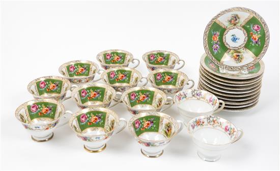 Appraisal: Sale Lot A Group of Bavarian Tea Cups and Saucers