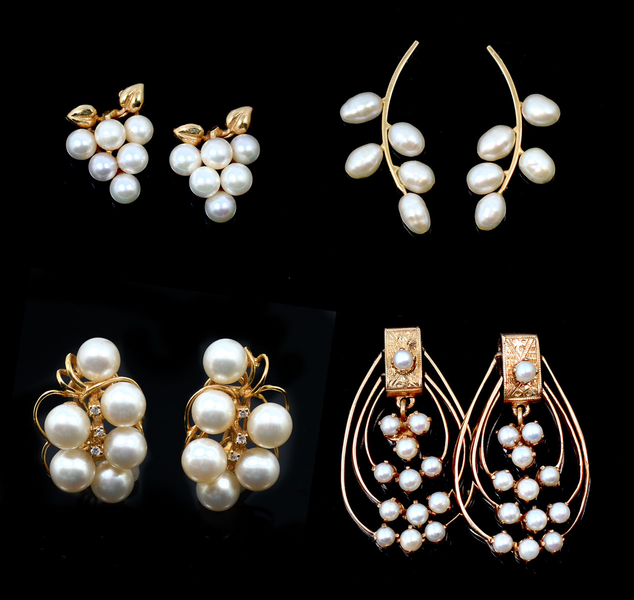 Appraisal: LOT OF PAIR CULTURED PEARL EARRINGS Lot of pair of