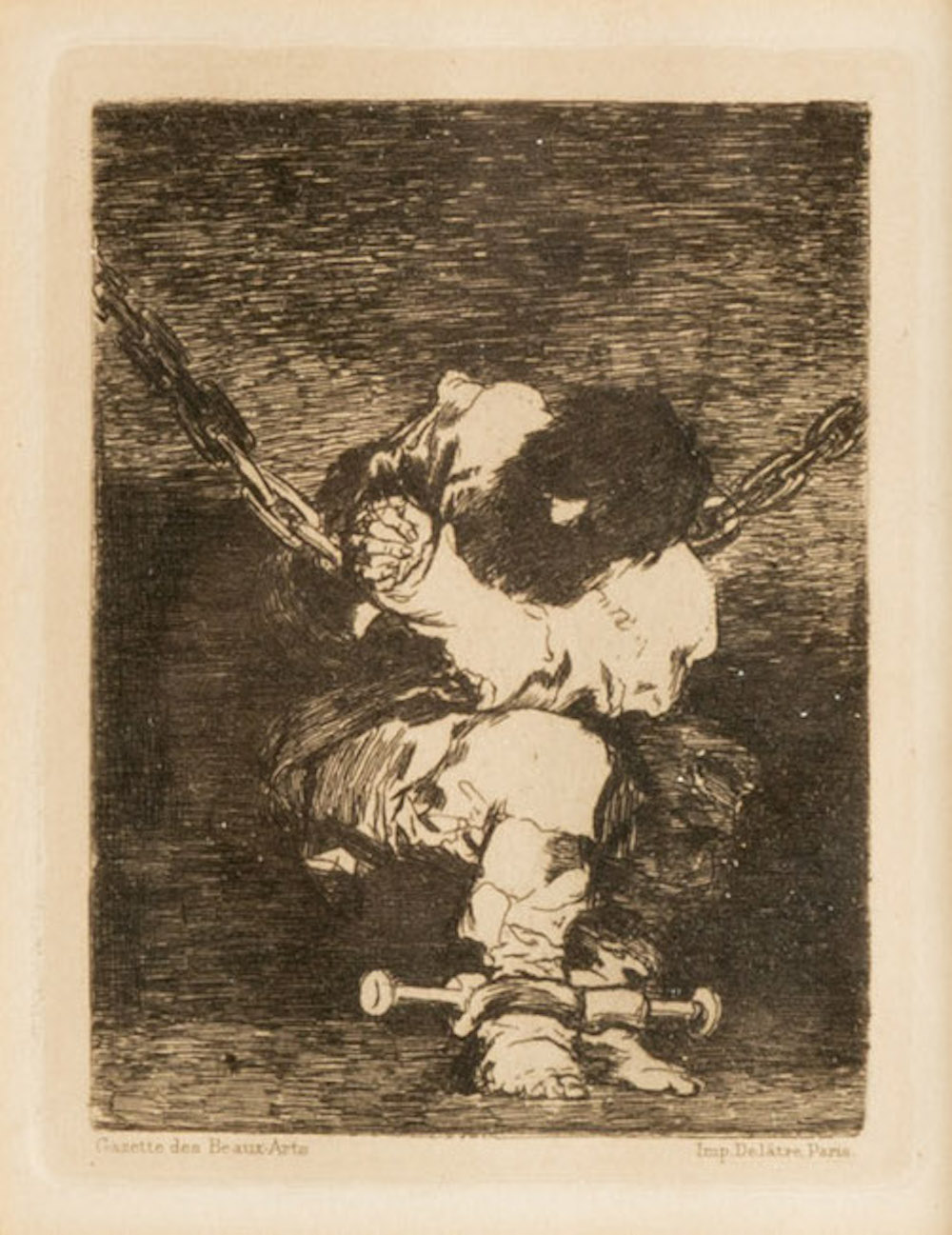 Appraisal: FRANCISCO GOYA SPANISH - THE PRISONER Etching Gazette Des Beaux-Arts