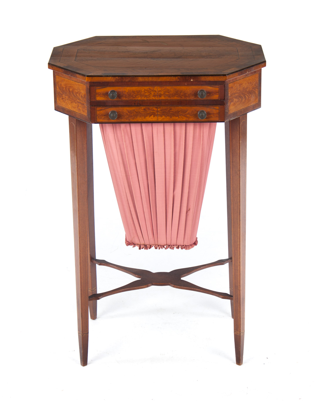 Appraisal: Federal inlaid mahogany lady's worktable Salem Massachusetts circa inlaid octagonal