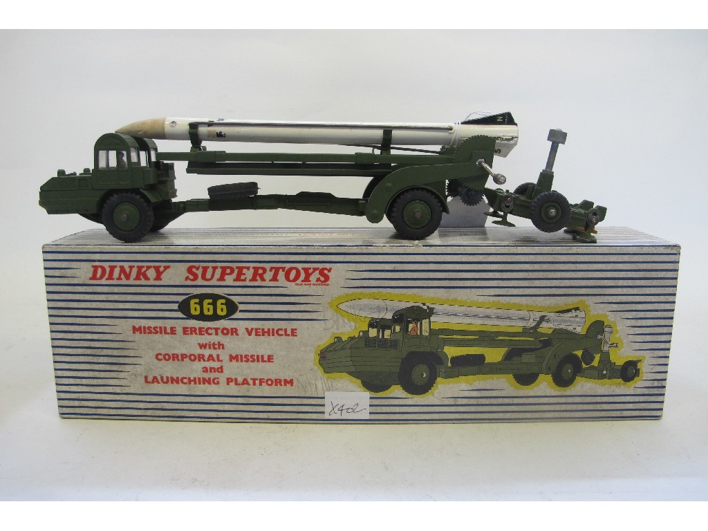 Appraisal: A boxed Dinky missile erector vehicle with Corporal Missile and