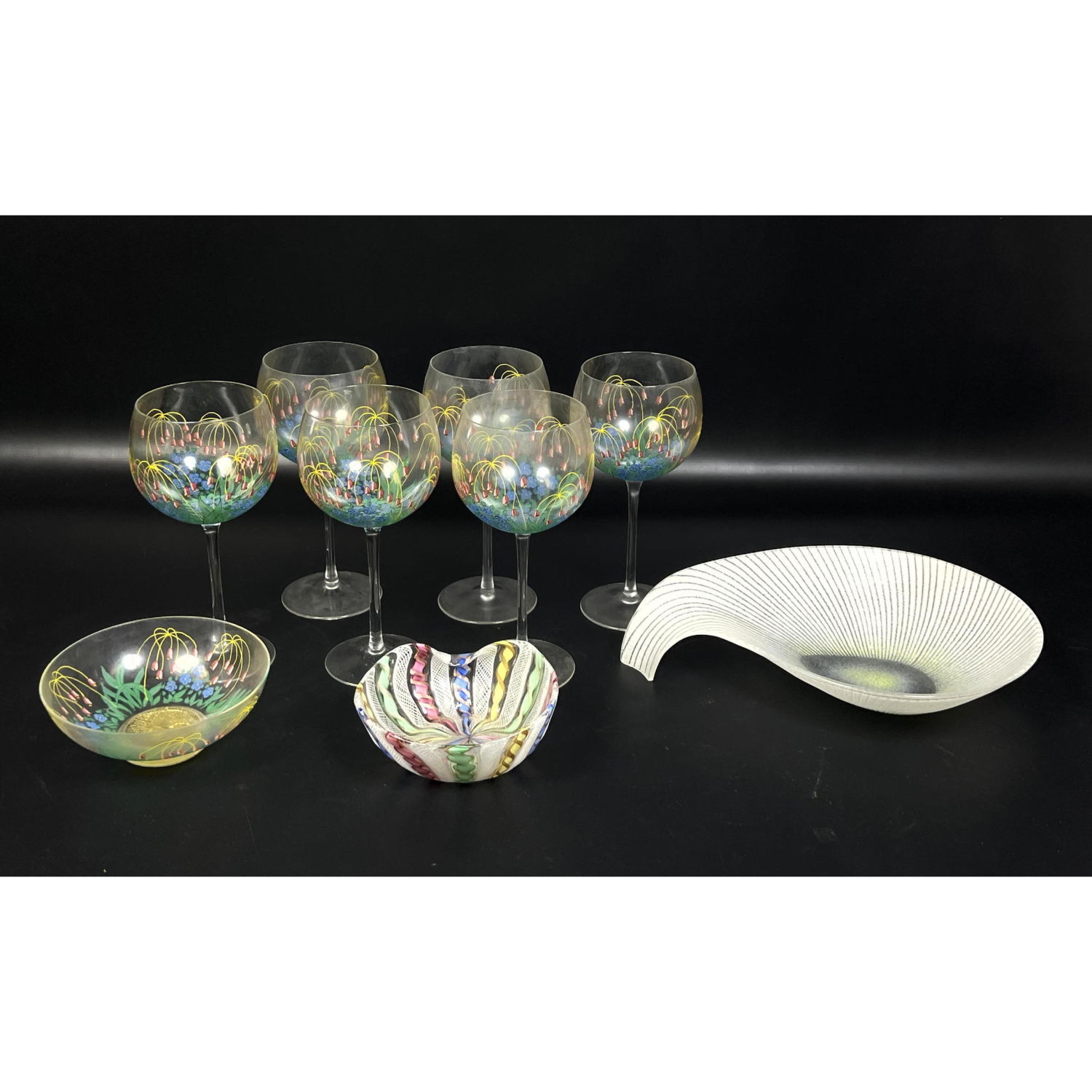 Appraisal: Glass Lot Murano Italian Glass and Maurice Heaton Dimensions H