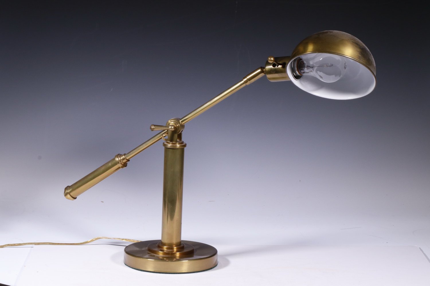 Appraisal: BRASS LAMP Adjustable brass desk lamp high