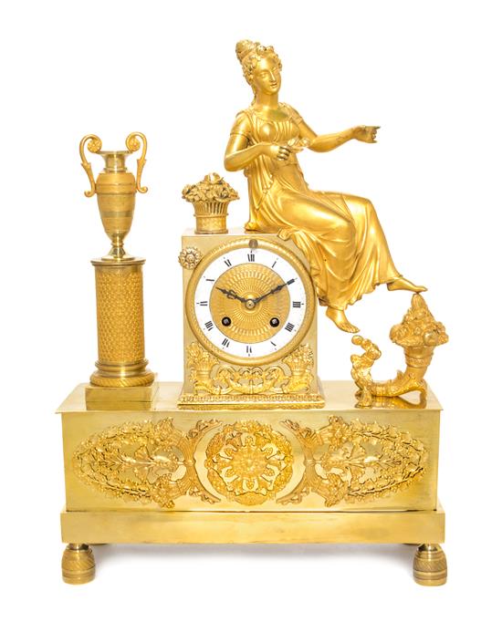 Appraisal: Sale Lot A French Gilt Bronze Figural Clock movement by