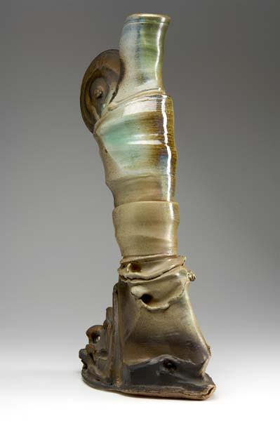 Appraisal: BRAD SCHWEIGER Tall glazed stoneware sculptural pitcher Provenance Carl M