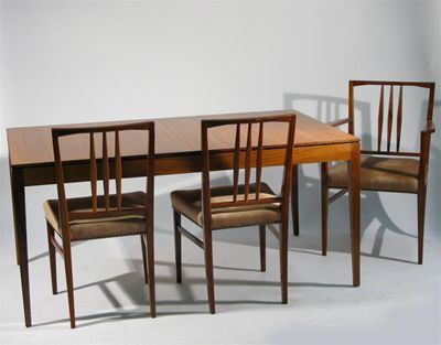 Appraisal: A Gordon Russell teak dining room suite comprising extending dining