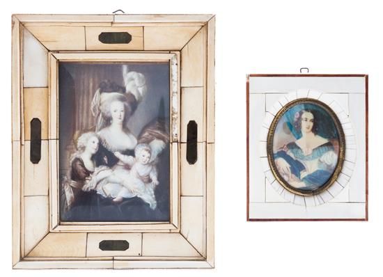 Appraisal: Sale Lot Two Continental Portrait Miniatures one depicting a woman