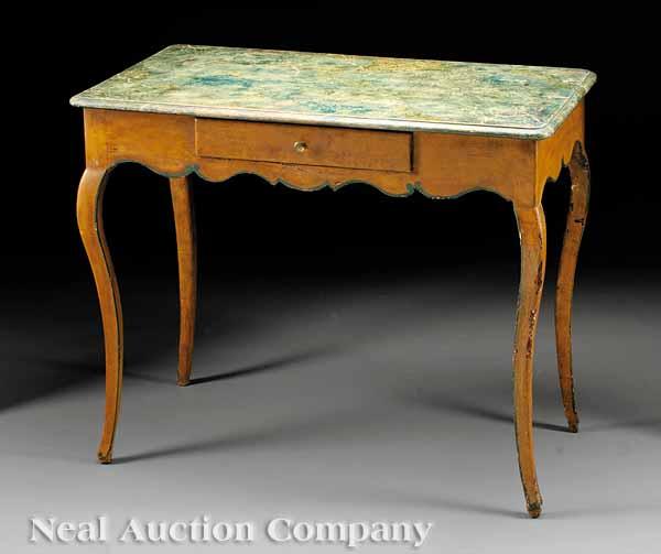 Appraisal: A Continental Painted Side Table th c molded top in