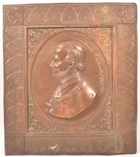 Appraisal: Cardinal John Lord McCloskey Copper Plaque th Century Embossed Copper