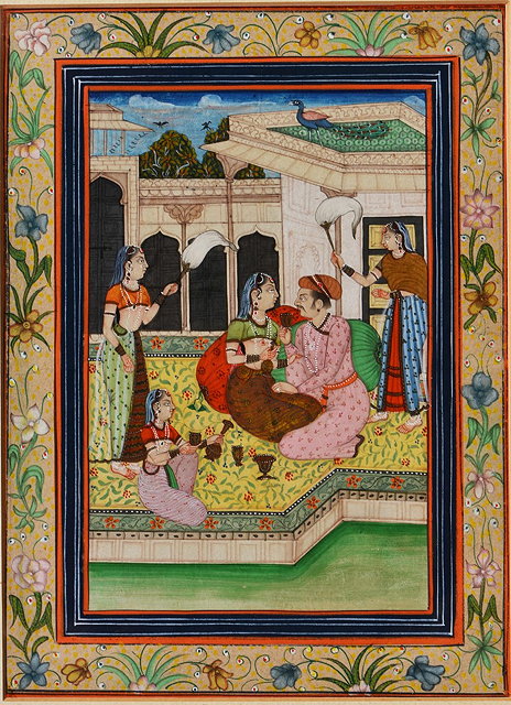 Appraisal: AN INDIAN MINIATURE PAINTING ON PAPER of a nobleman and