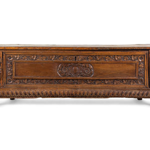 Appraisal: An Italian Walnut Cassone th Century Height x width x