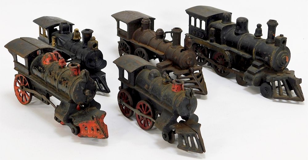 Appraisal: Attr Hubley Antique American Cast Iron Trains United States Late