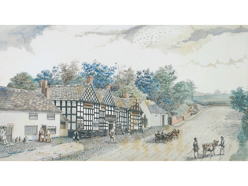 Appraisal: W BUTTERWORTH WATERCOLOUR DRAWING 'Old Boars Head Inn' signed and